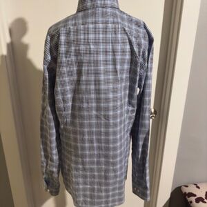 Express Mens Plaid Shirt Size L Long Sleeve Collared Button-Down extra slim fit
